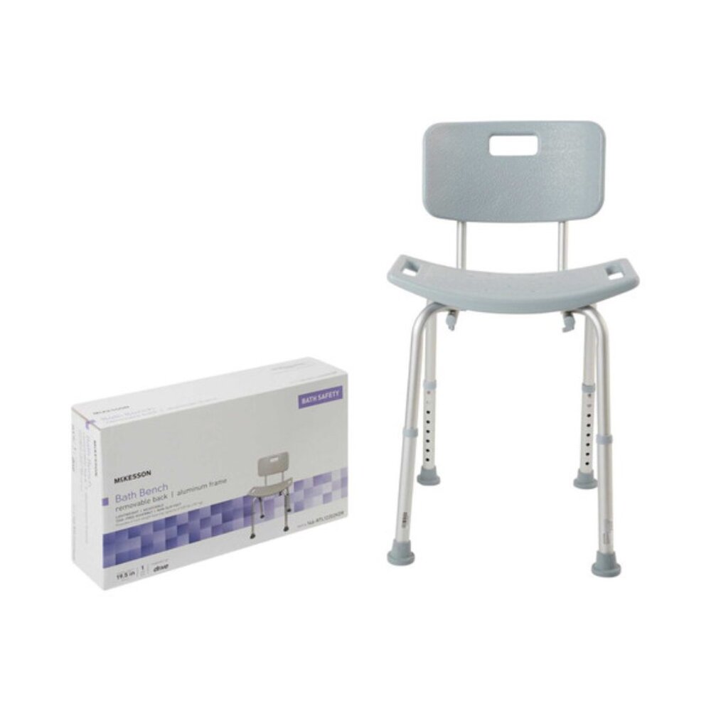 Mckesson Aluminum Bath Bench With Removable Back reduce the risk of slipping